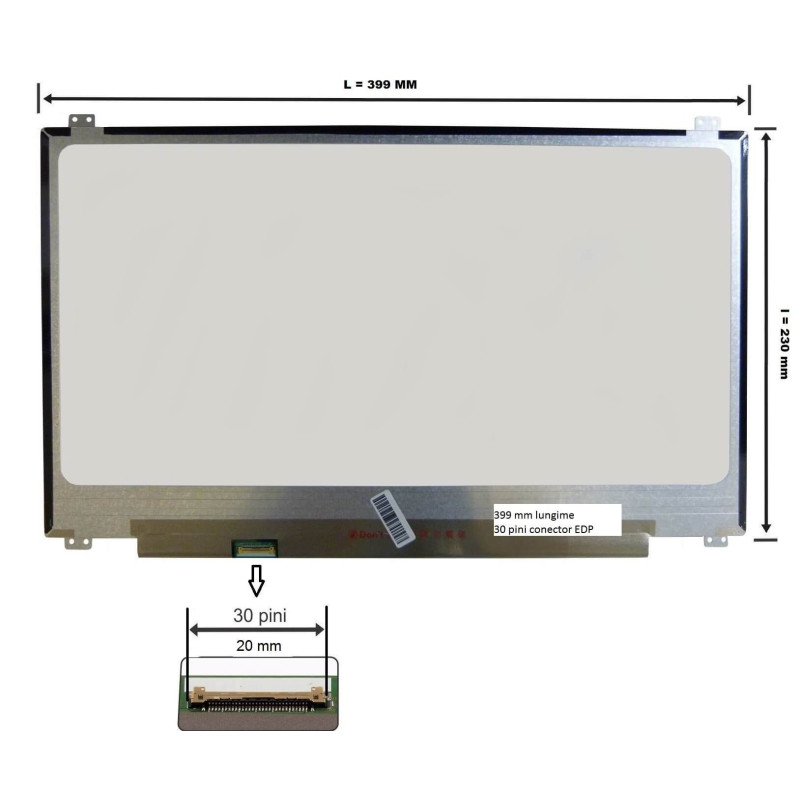 Laptiptop 17,3 Zoll Display Matt - Ersatzscreen Für Clevo P170em Notebooks, Full HD 1920x1080, 40 Pin LVDS